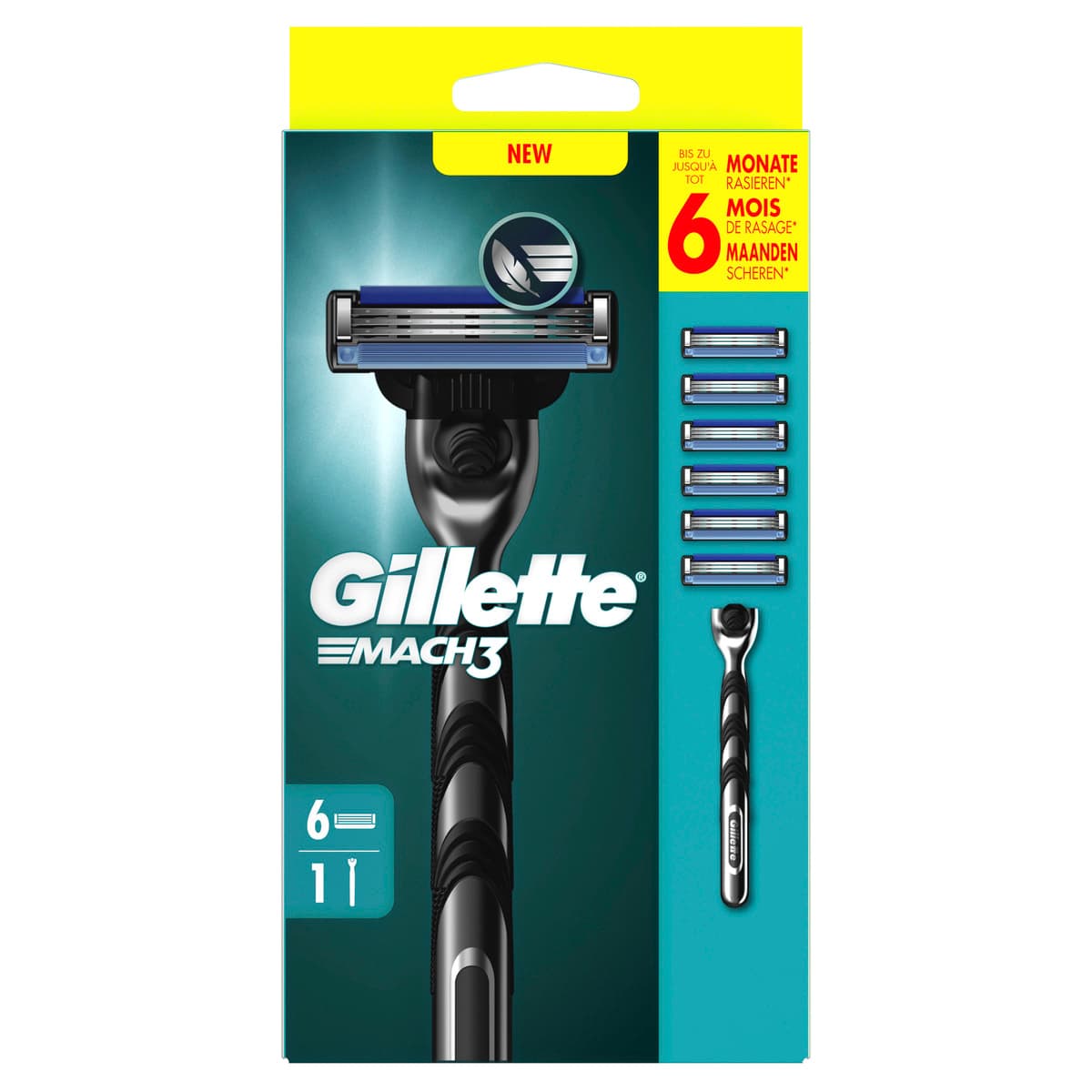 Gillette MACH3 Klingen 6 Stück + Handstück