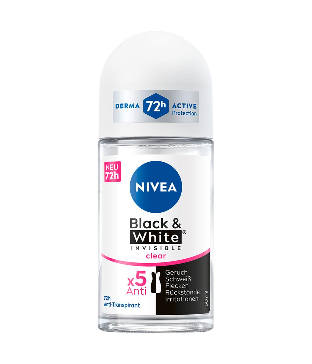 NIVEA Deo Roll-On Black+White Invisible Clear Anti-Transpirant