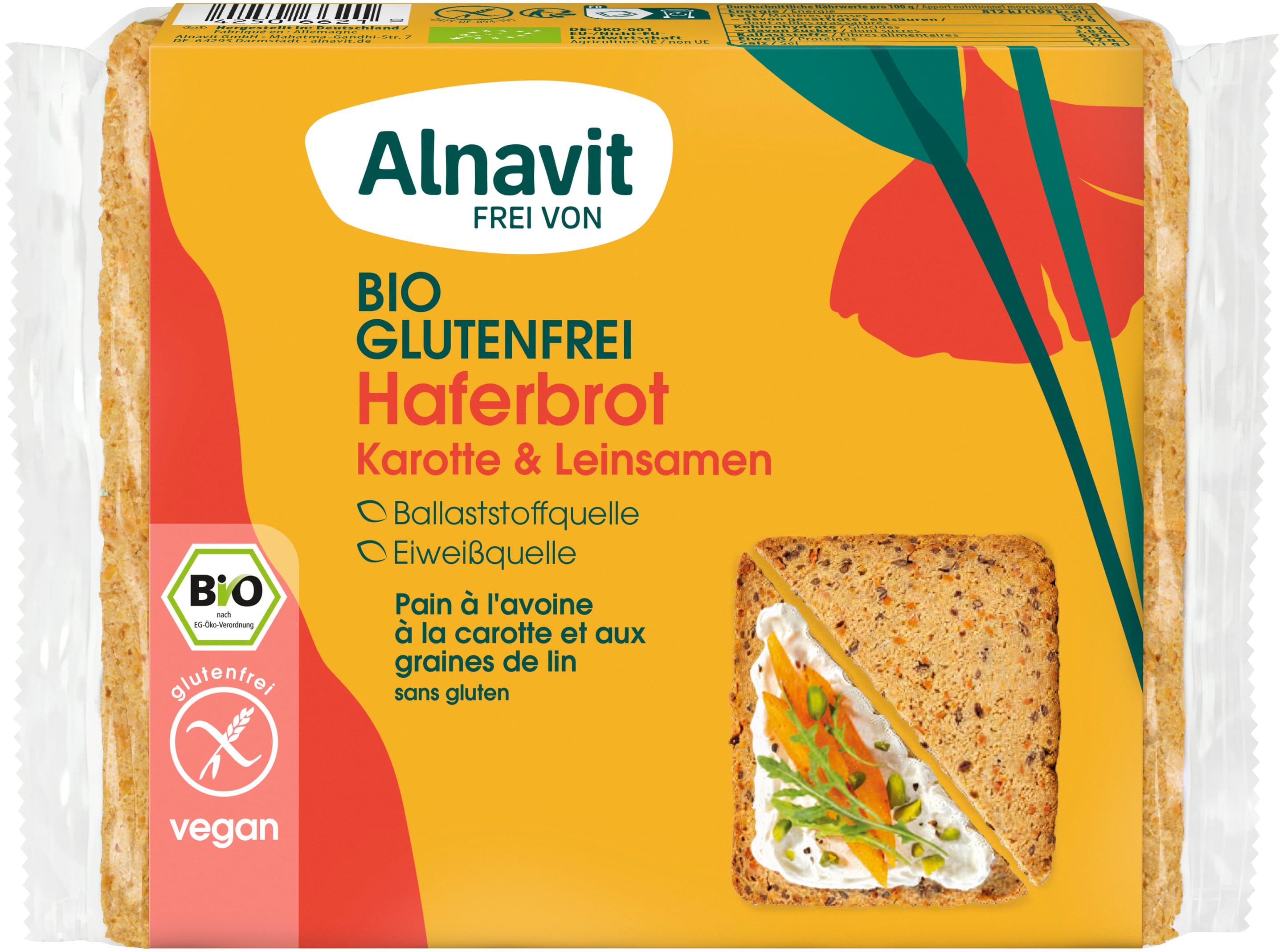 Alnavit Haferbrot Karotte & Leinsamen