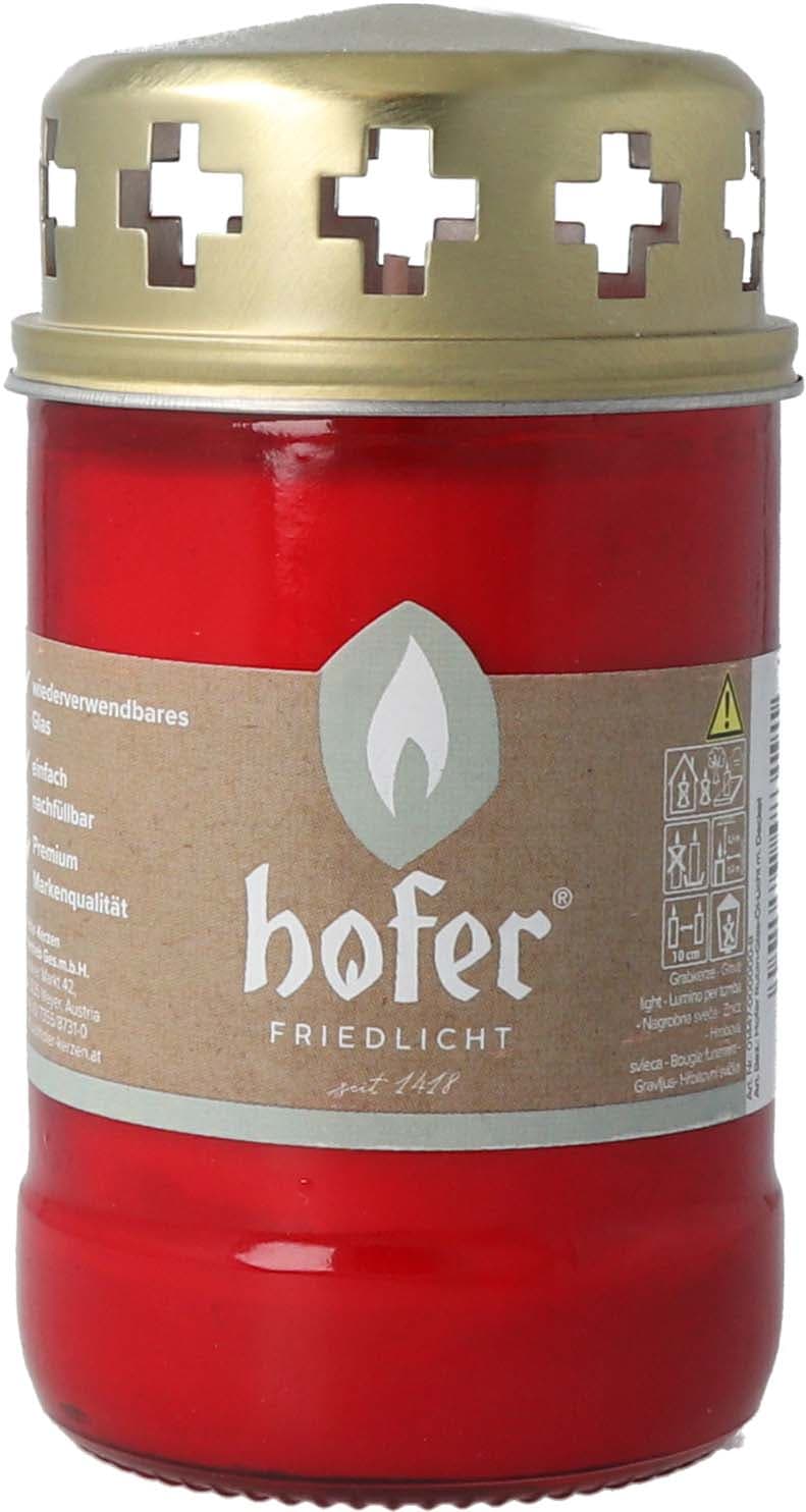 Hofer Glas Öl-Grablicht mit Deckel