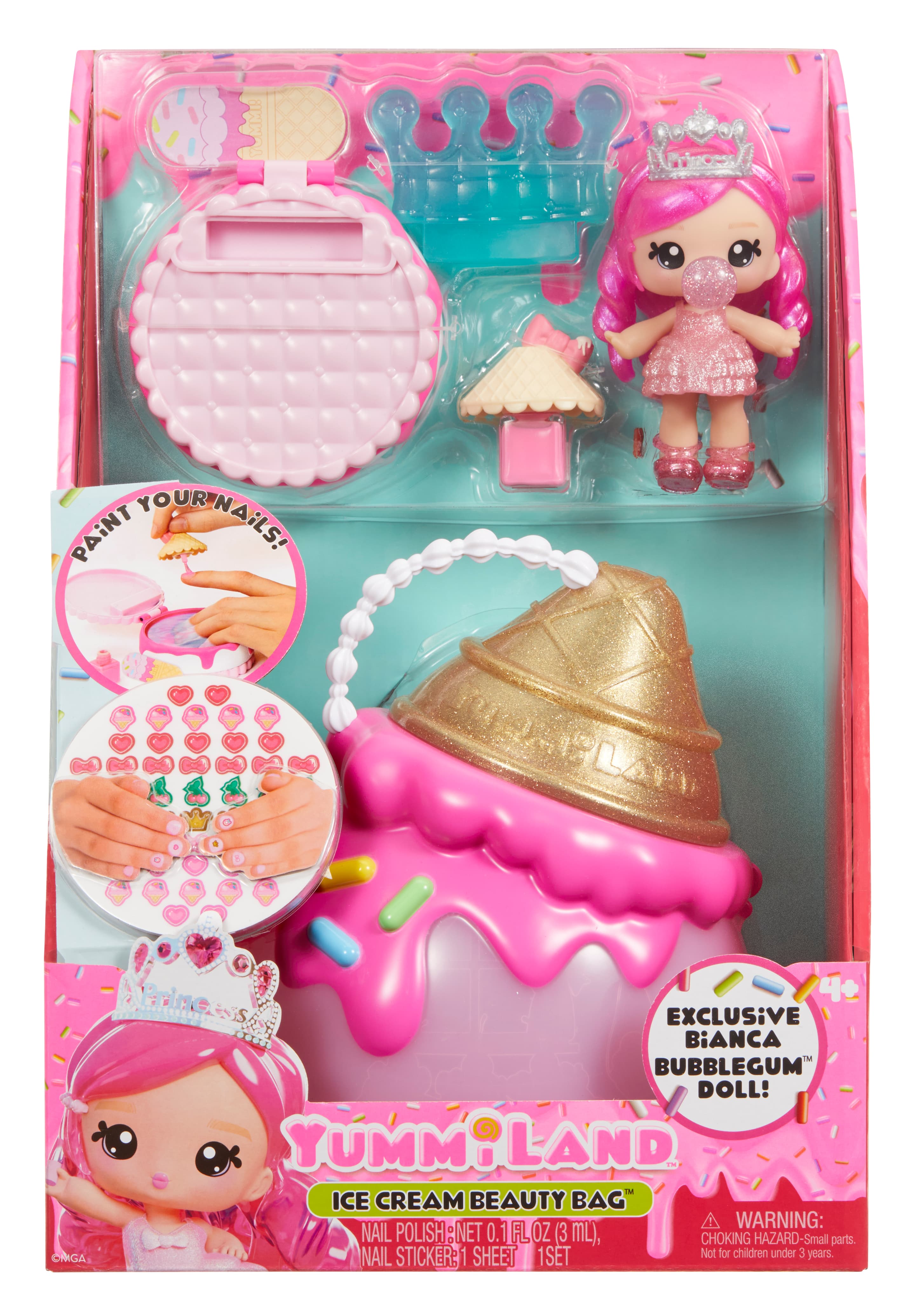 Yummiland Beauty Bag Playset + Lip Gloss Doll - Ice Cream Beauty Bag