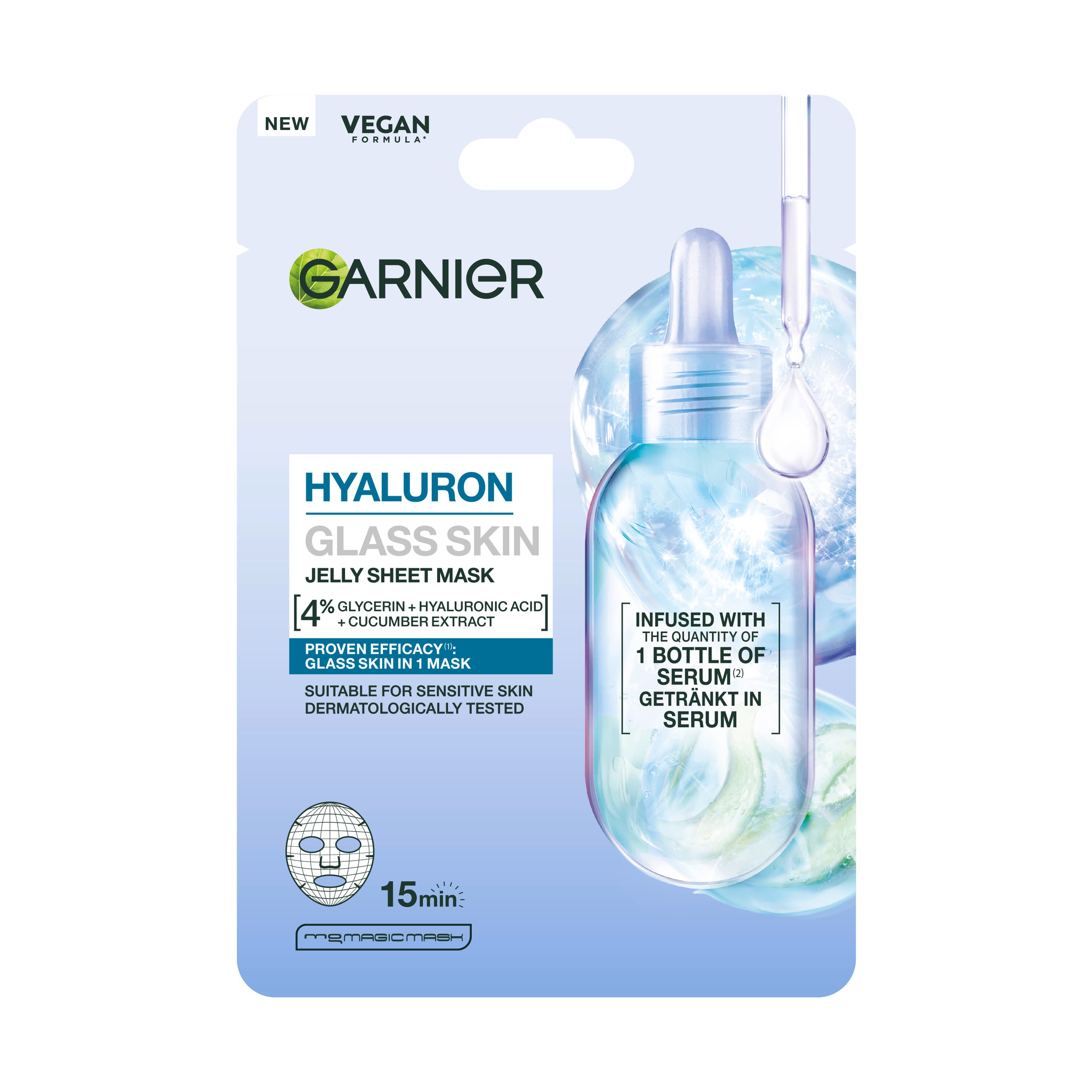 Garnier Hyaluron Glass Skin Jelly Tuchmaske