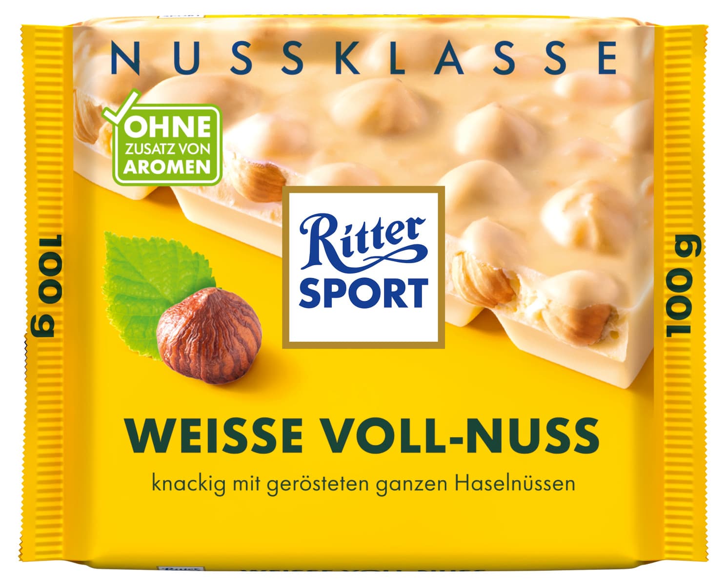 Barra de nueces enteras blancas Ritter Sport Nut Class