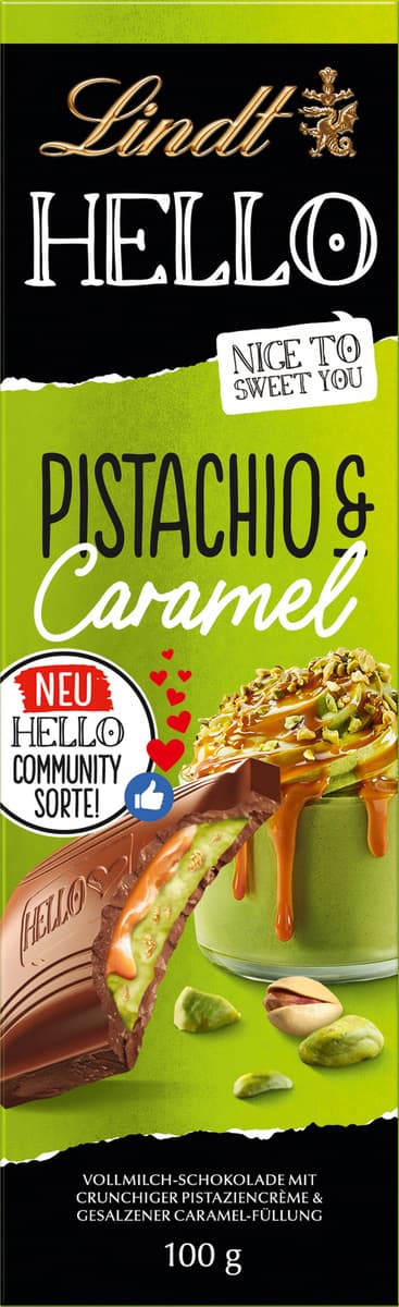 Lindt Hello Schokoladentafel Pistachio Crunch
