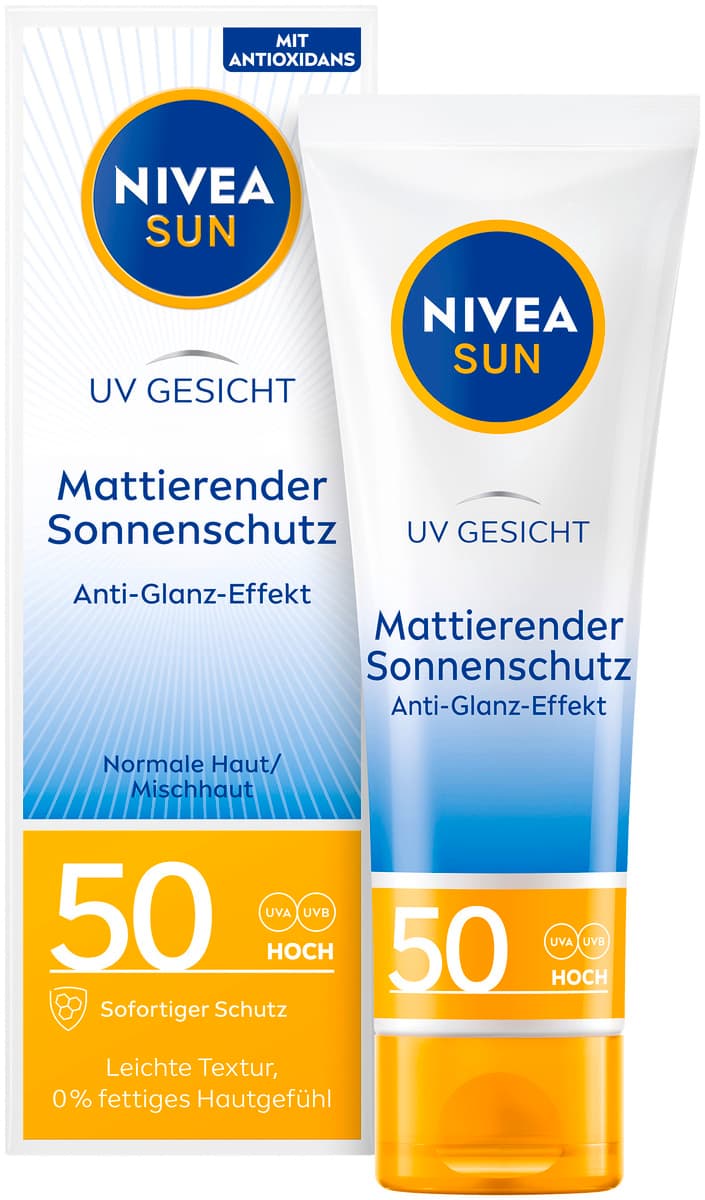 NIVEA SUN mattierender Sonnenschutz Anti-Glanz-Effekt LSF50