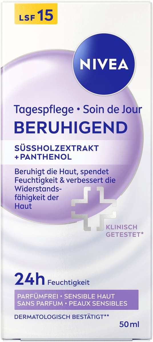 NIVEA Beruhigende Tagespflege 24h Feuchtigkeit Sensible Haut LSF15