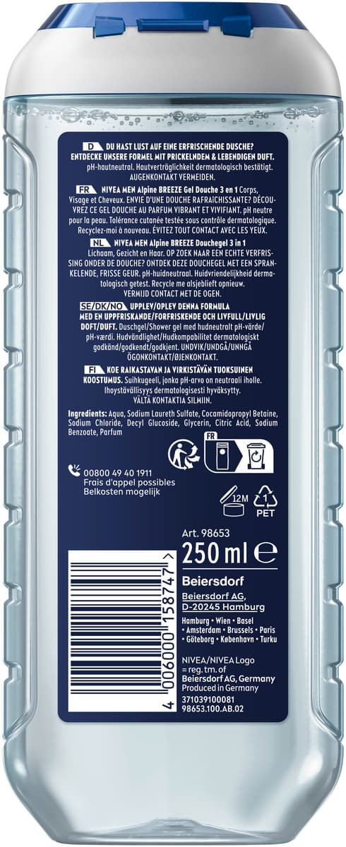 Produktbild NIVEA MEN Alpine Breeze 3in1 Duschgel 2 von 7