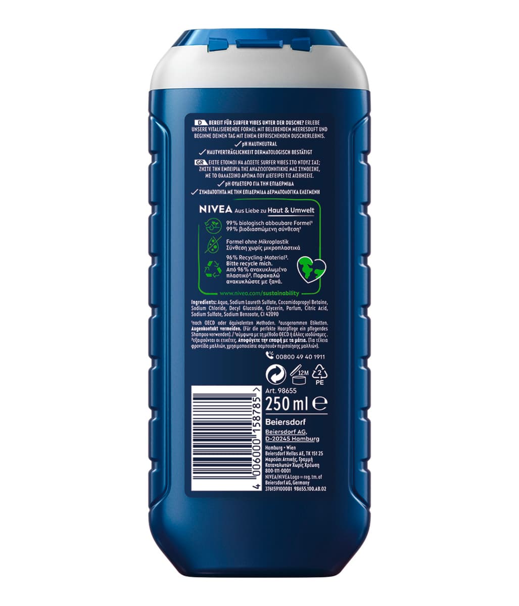 Produktbild NIVEA MEN Cool Marine 3in1 Duschgel Belebender Meeresduft 2 von 7