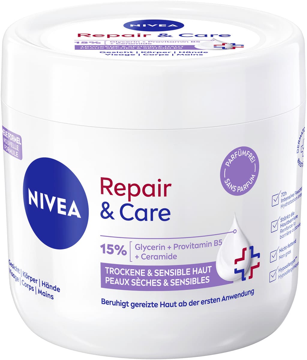 NIVEA Körpercreme Repair & Care parfümfrei