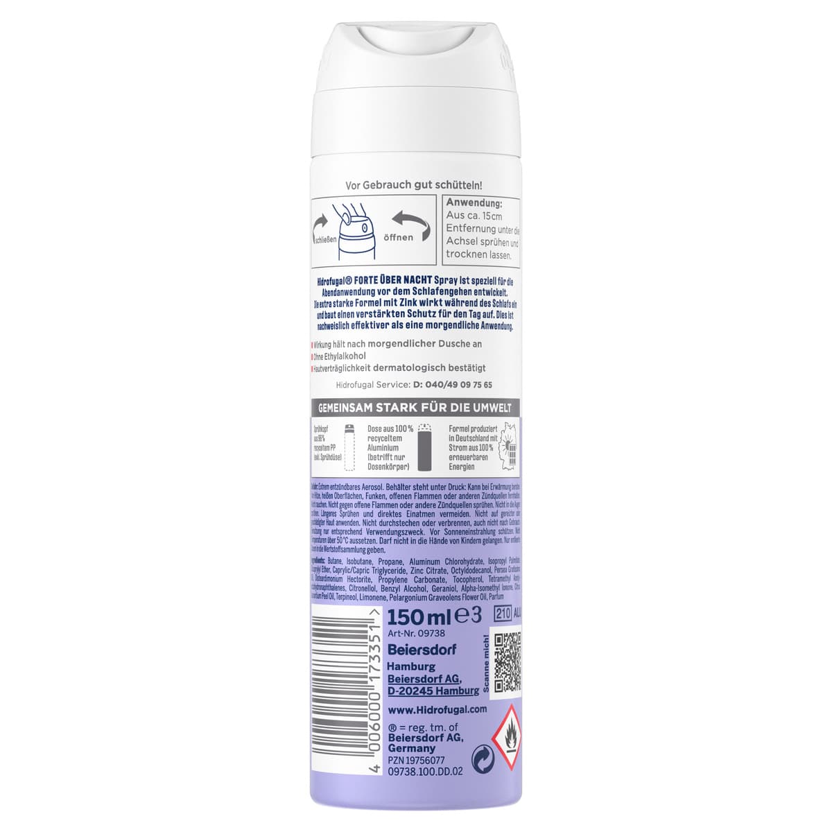 Produktbild Hidrofugal Deospray Double Protect Über Nacht  2 von 4
