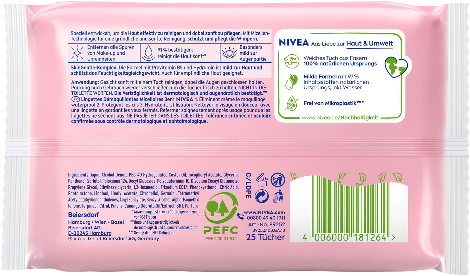 Produktbild NIVEA Mizellen 3in1 Reinigungstücher für alle Hauttypen  2 von 6