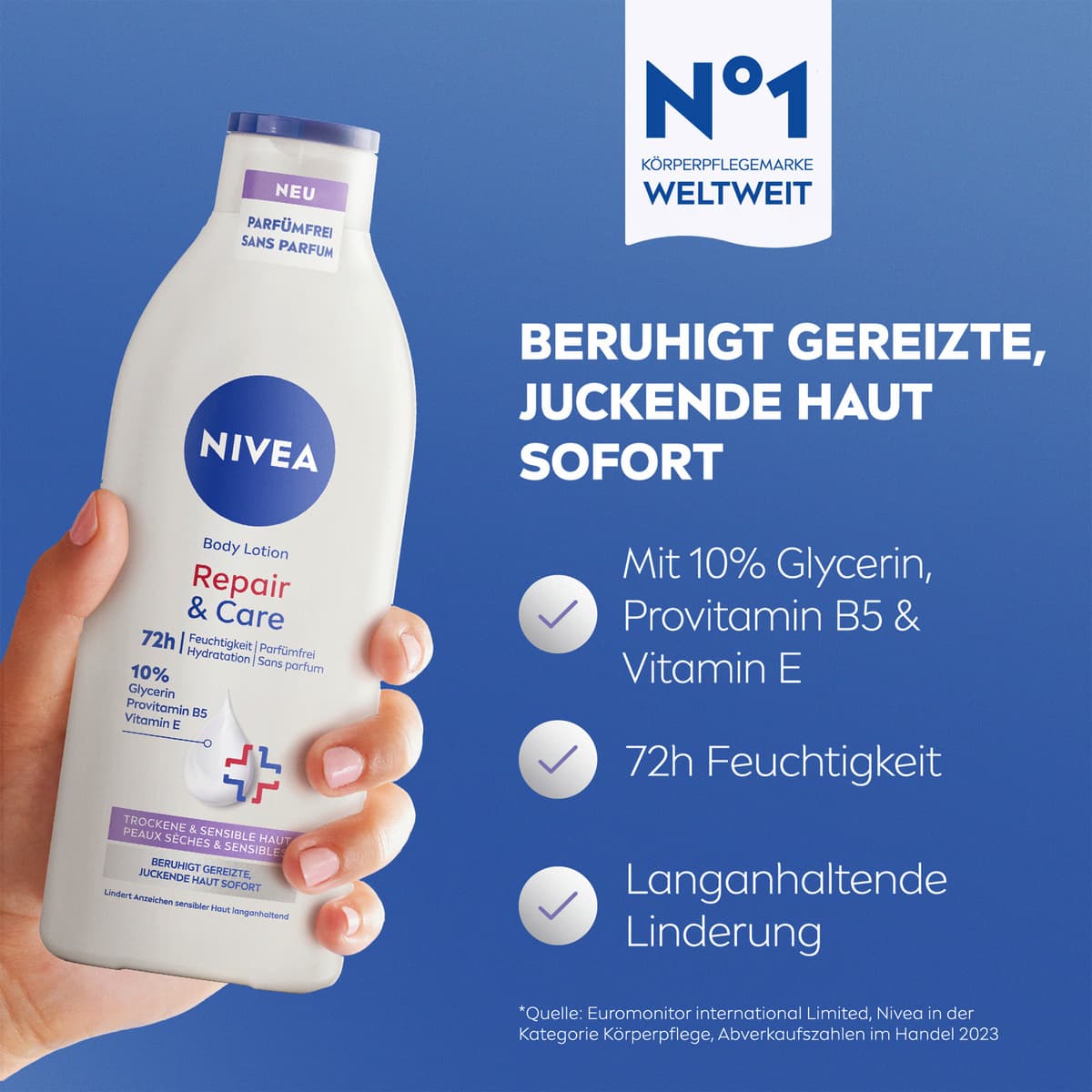 Produktbild NIVEA Body Lotion Repair & Care Parfümfrei 4 von 8