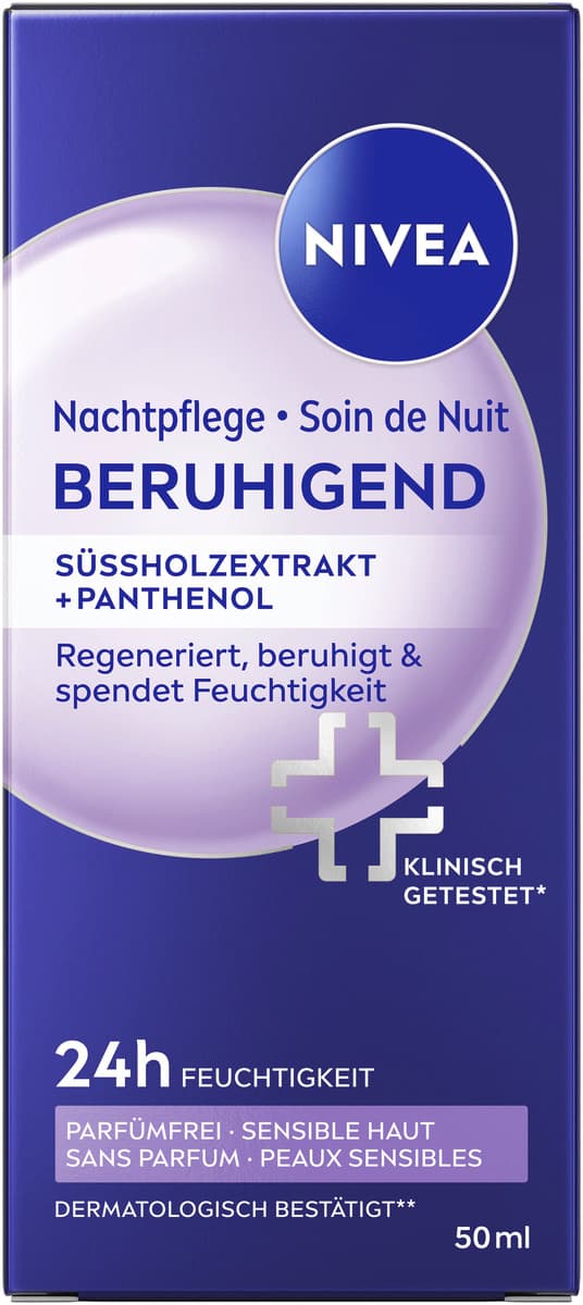NIVEA Nachtpflege Beruhigend Süssholzextrakt Panthenol 50ml