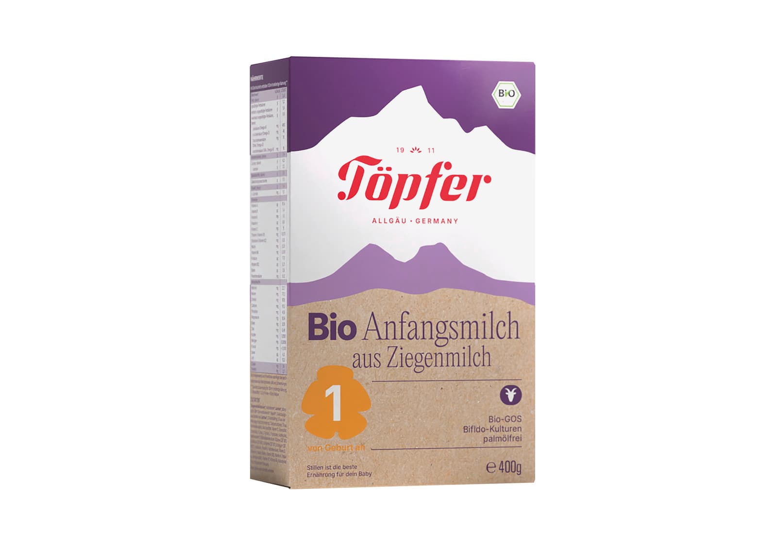 Töpfer Bio Anfangsmilch aus Ziegenmilch 1