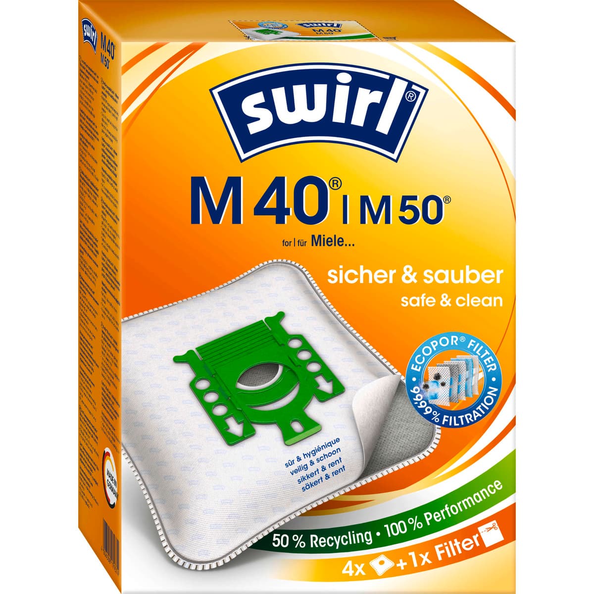 Swirl® M 40 Staubsaugerbeutel EcoPor®