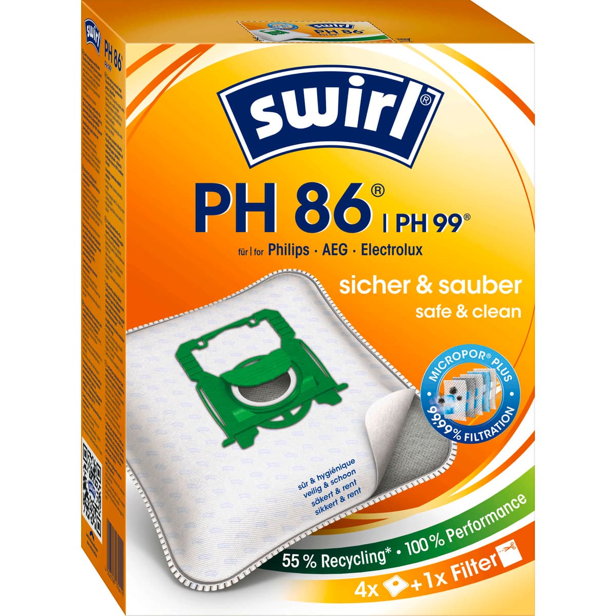 Swirl® PH 86 Staubsaugerbeutel EcoPor®