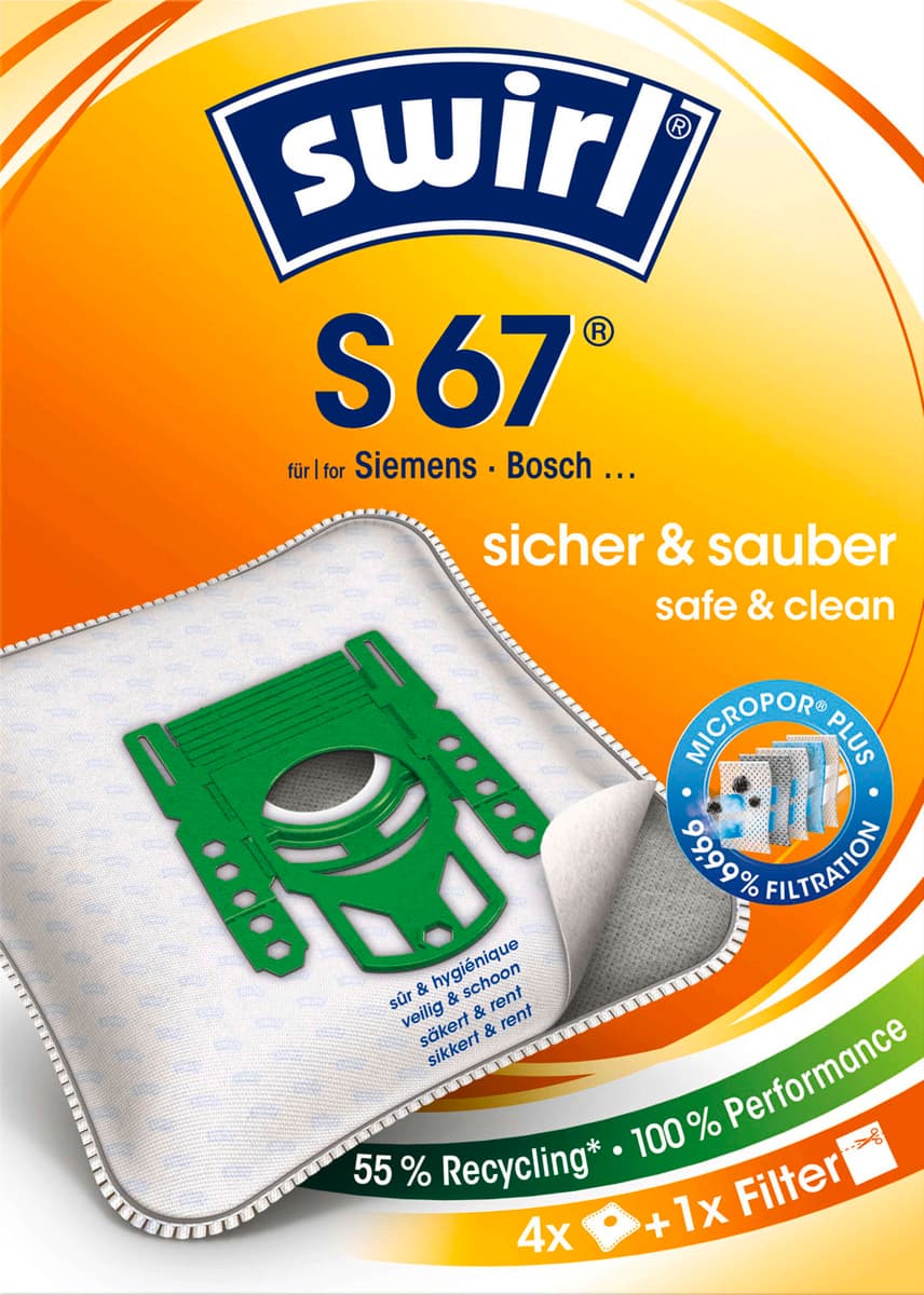 Swirl® S 67 Staubsaugerbeutel EcoPor®