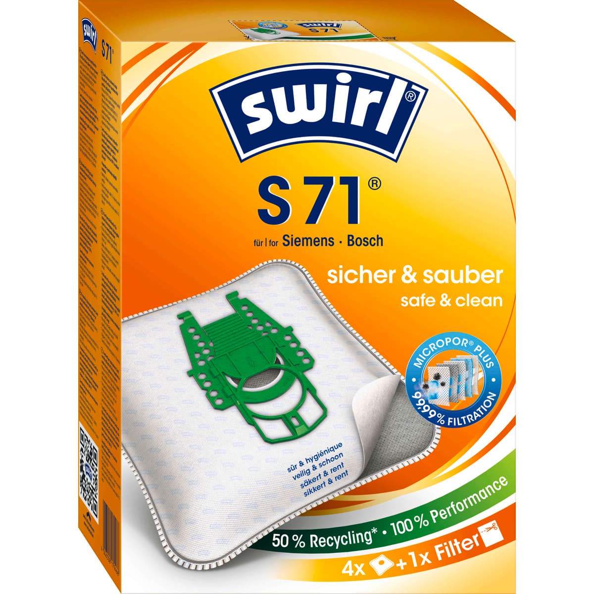 Swirl® S 71 Staubsaugerbeutel EcoPor®