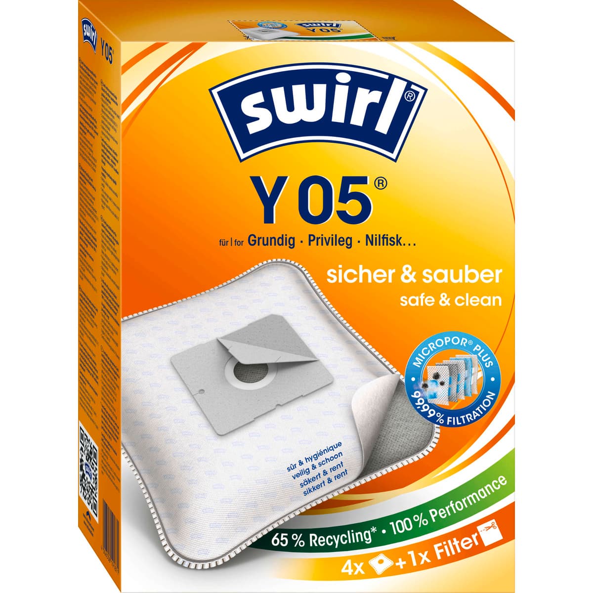 Swirl® Y 05 Staubsaugerbeutel EcoPor®