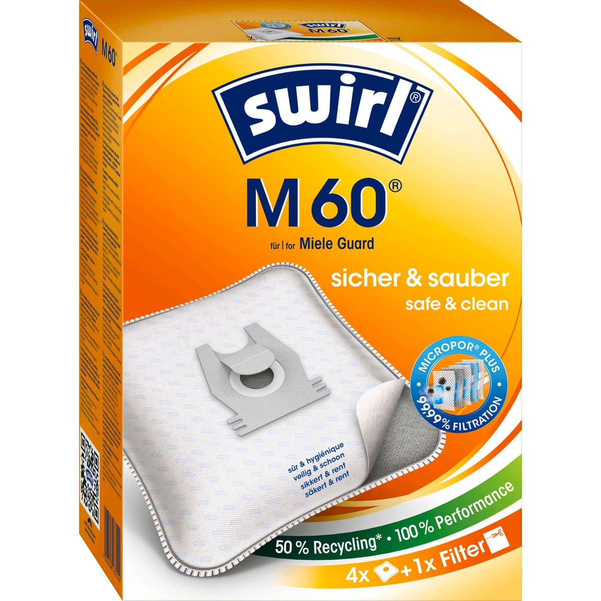 Swirl Staubsauger-Beutel M 60 MicroPor Plus