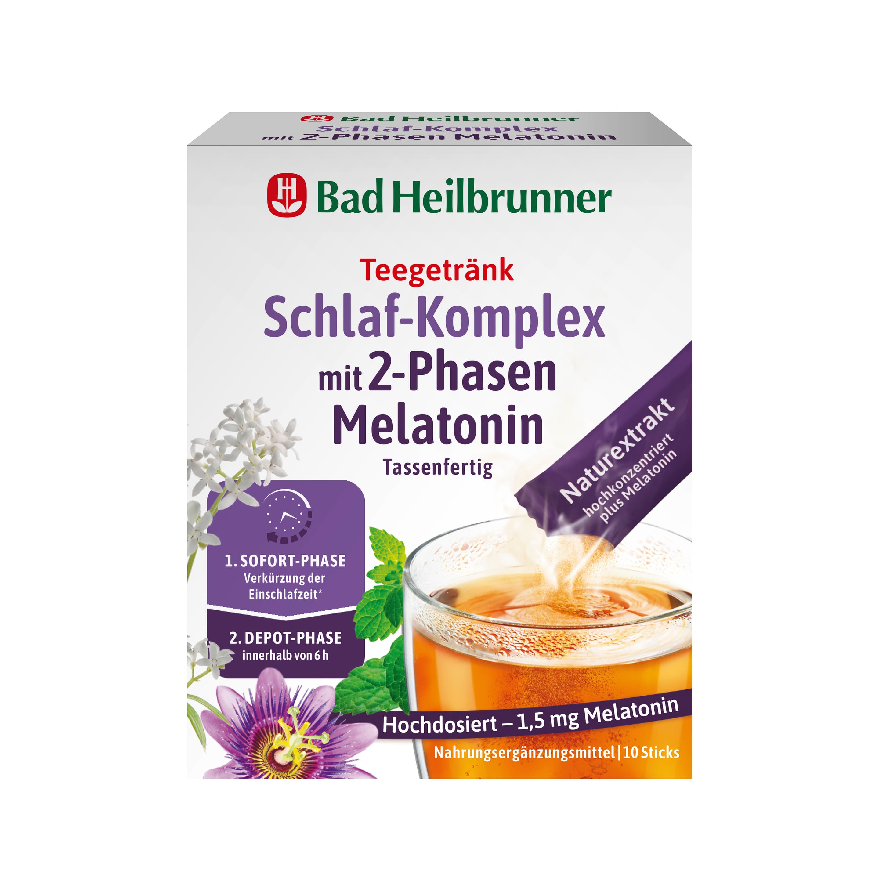 Bad Heilbrunner Teegetränk Schlaf-Komplex mit 2-Phasen Melatonin