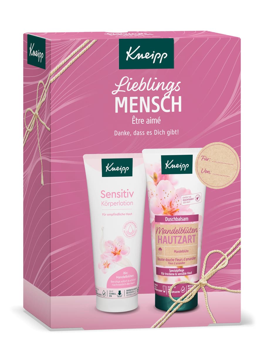 Kneipp Lieblings Mensch Geschenkpackung Sensitiv Körperlotion & Duschbalsam Mandelblüten Hautzart