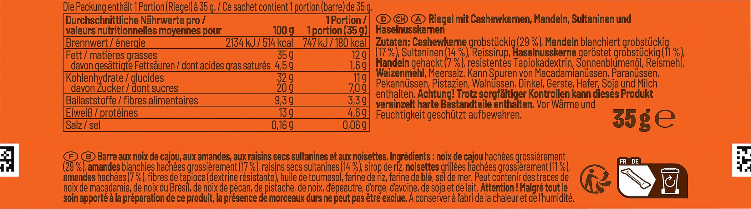 Seeberger Studentenfutter Nussriegel