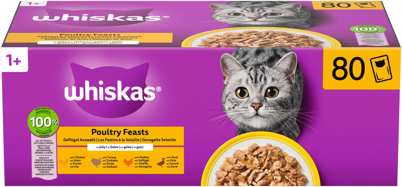 WHISKAS® Geflügel Auswahl in Gelee Multipack 