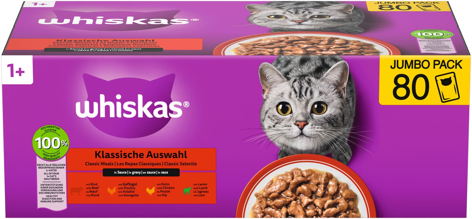 WHISKAS® Klassische Auswahl in Sauce Jumbo Pack