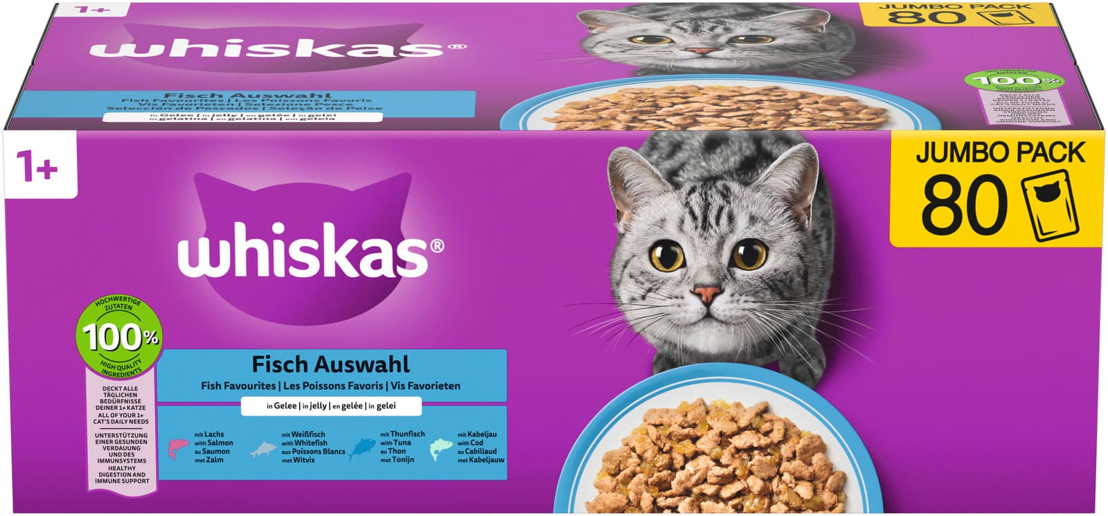 WHISKAS® Fisch Auswahl in Gelee Jumbo Pack