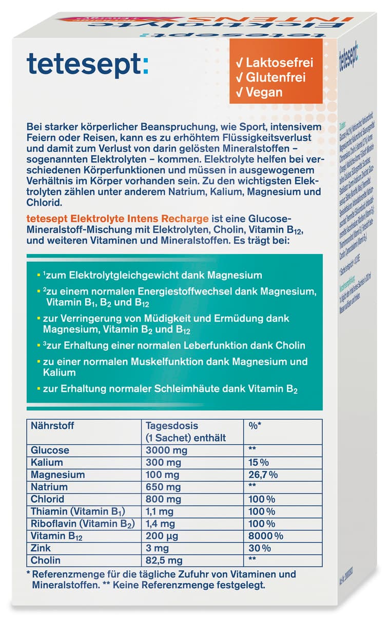 Produktbild tetesept Elektrolyte Intens Pulver  4 von 6
