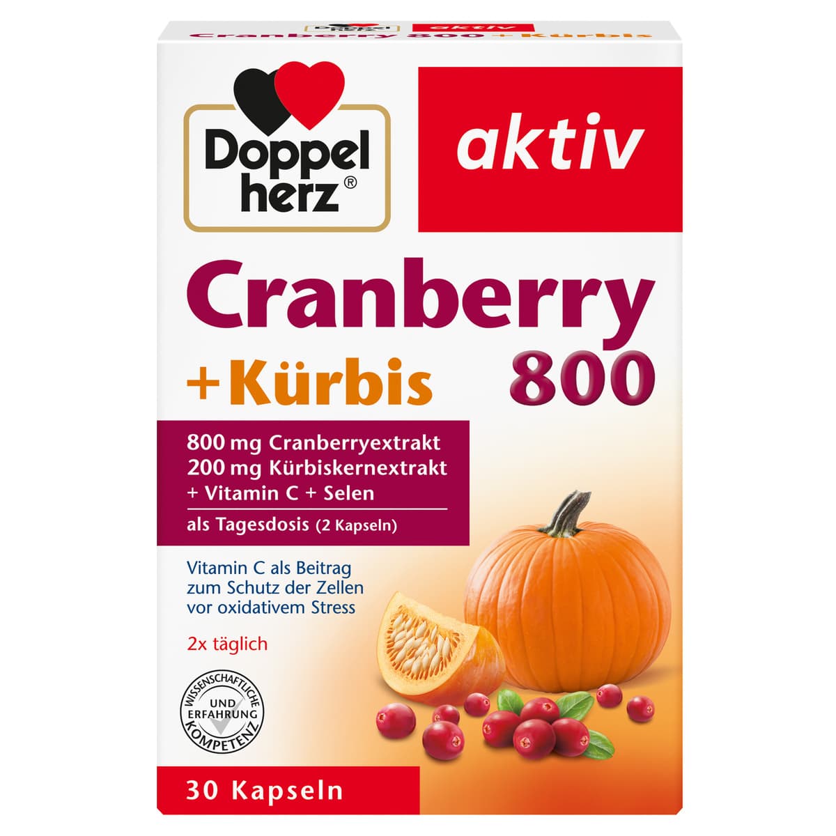 Doppelherz Cranberry 800 + Kürbis 30 Kapseln