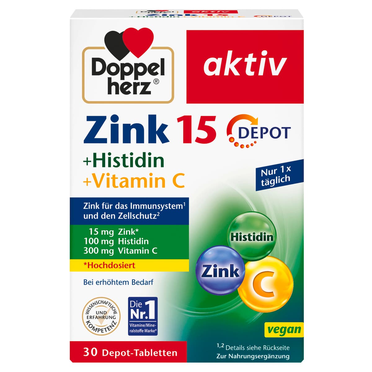Doppelherz Zink + Histidin + Vitamin C Depot 30 Tabletten