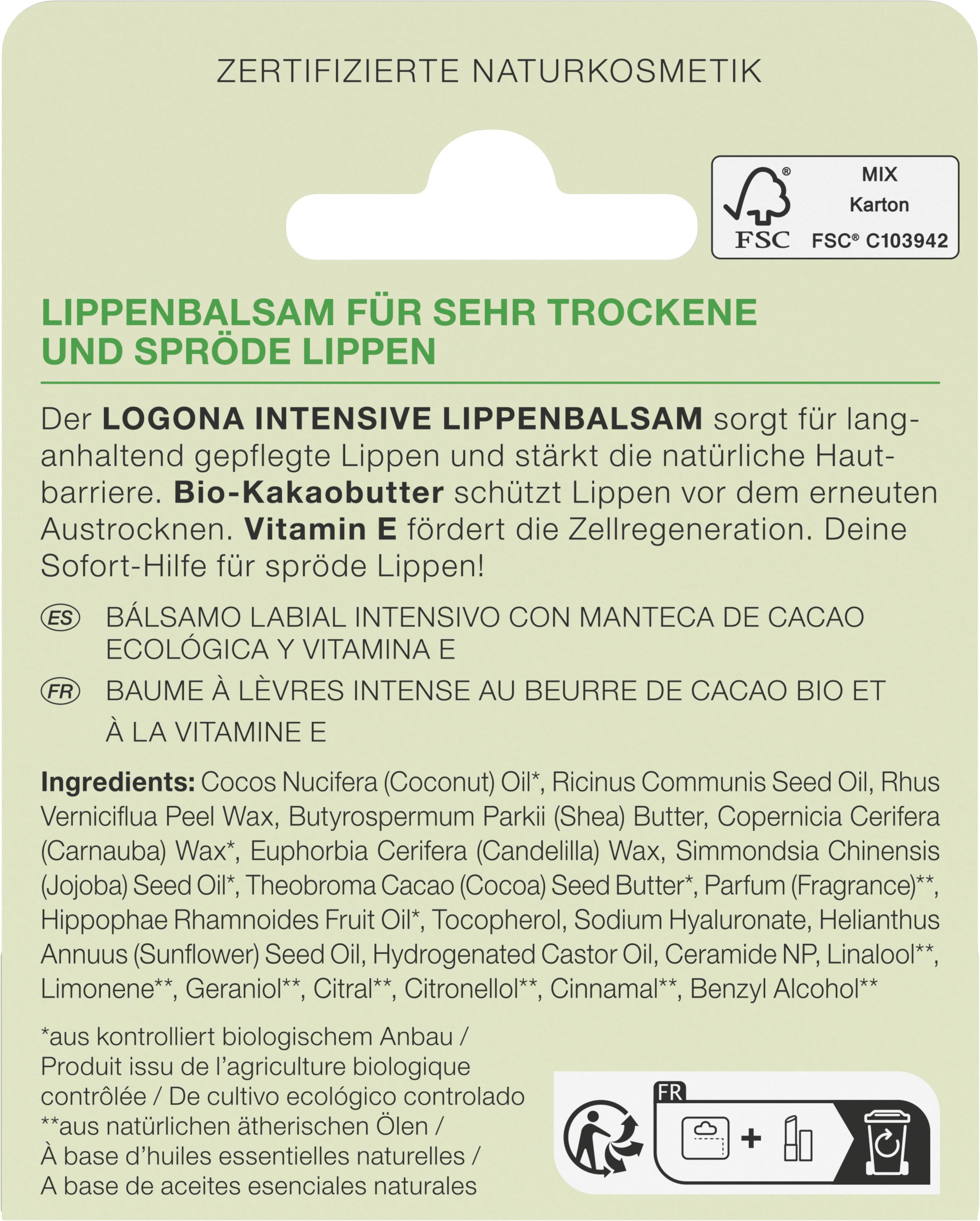 Produktbild NOURISH Intensiver Lippenbalsam Bio-Kakaobutter + Vitamin E 2 von 3