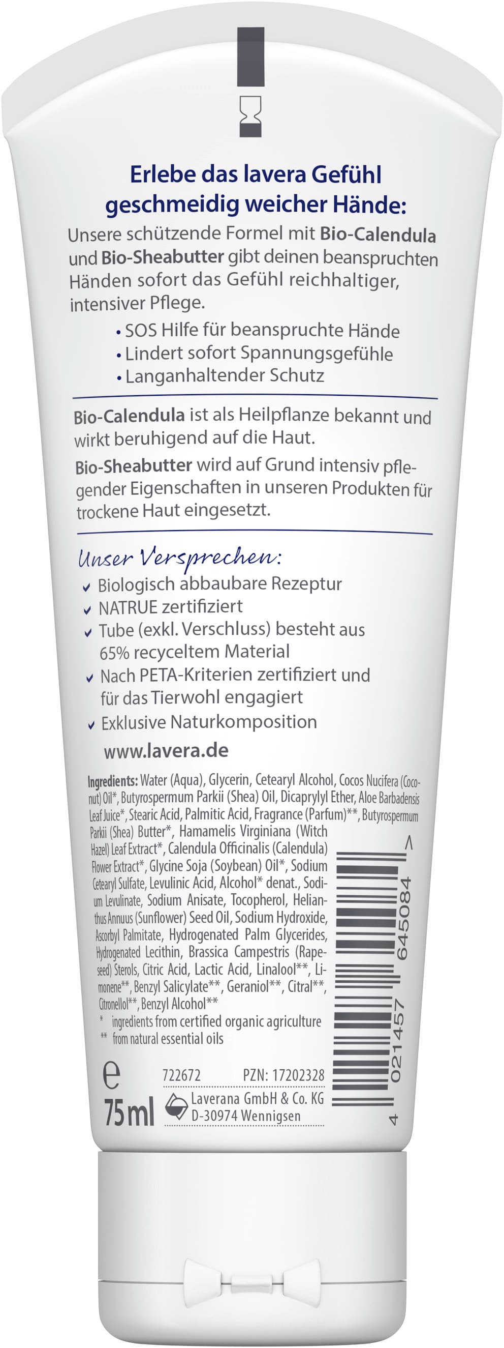 Crema de manos reparadora lavera