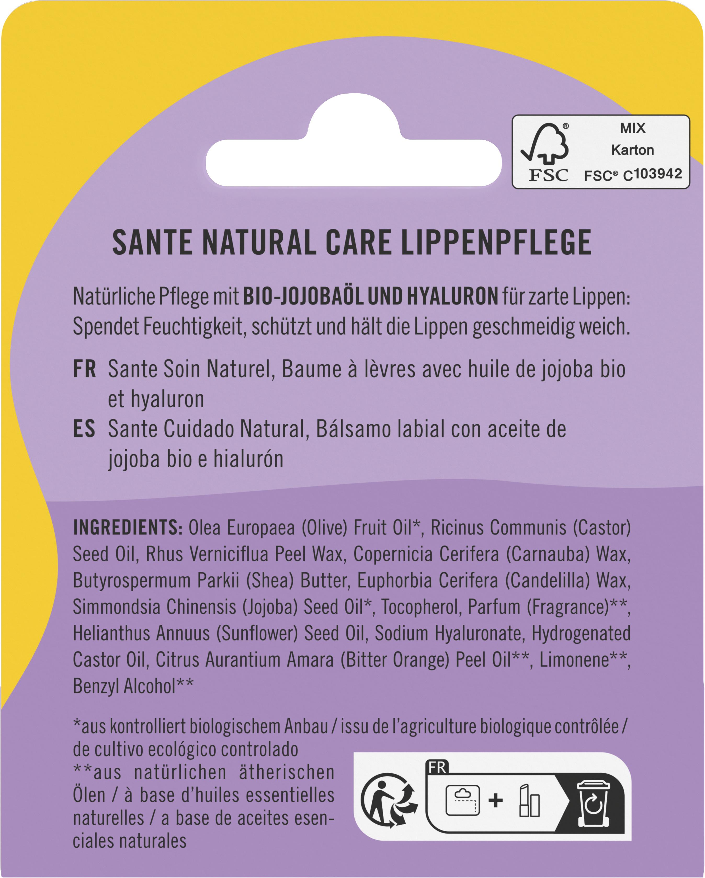 Produktbild SANTE Natural Care Lip Balm 2 von 3