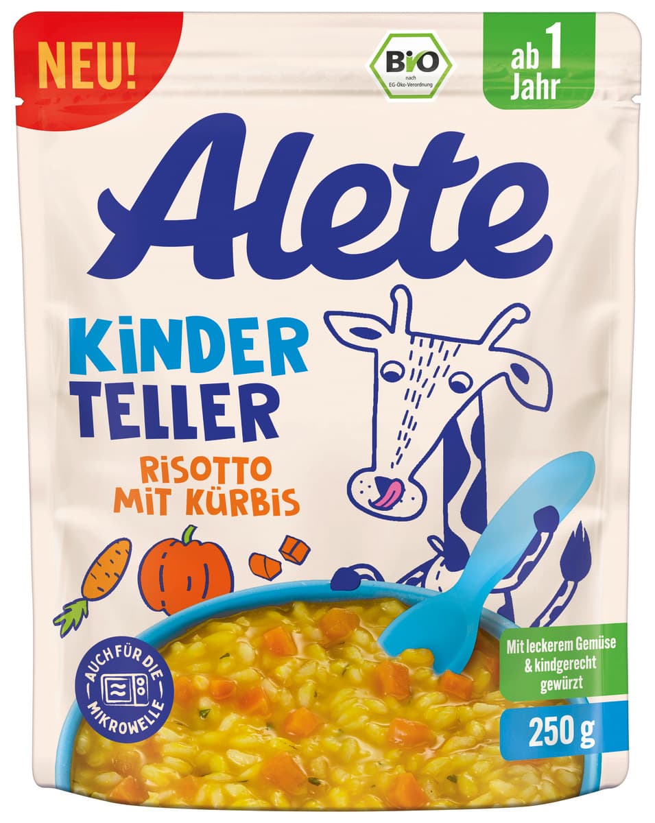 ALETE Bio Kinderteller Risotto mit Kürbis 