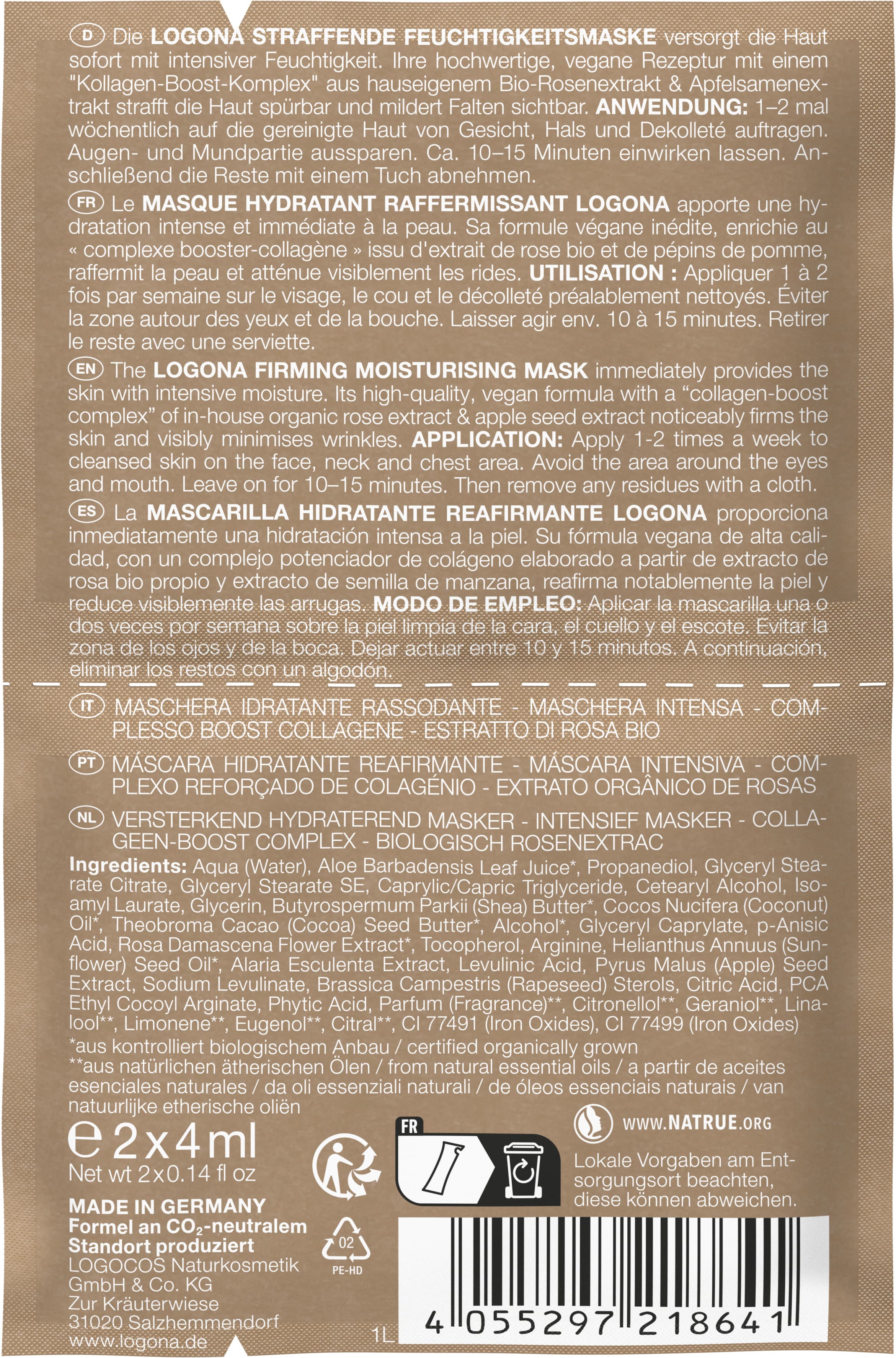 Produktbild LOGONA Moisture Lift Maske 2 von 2