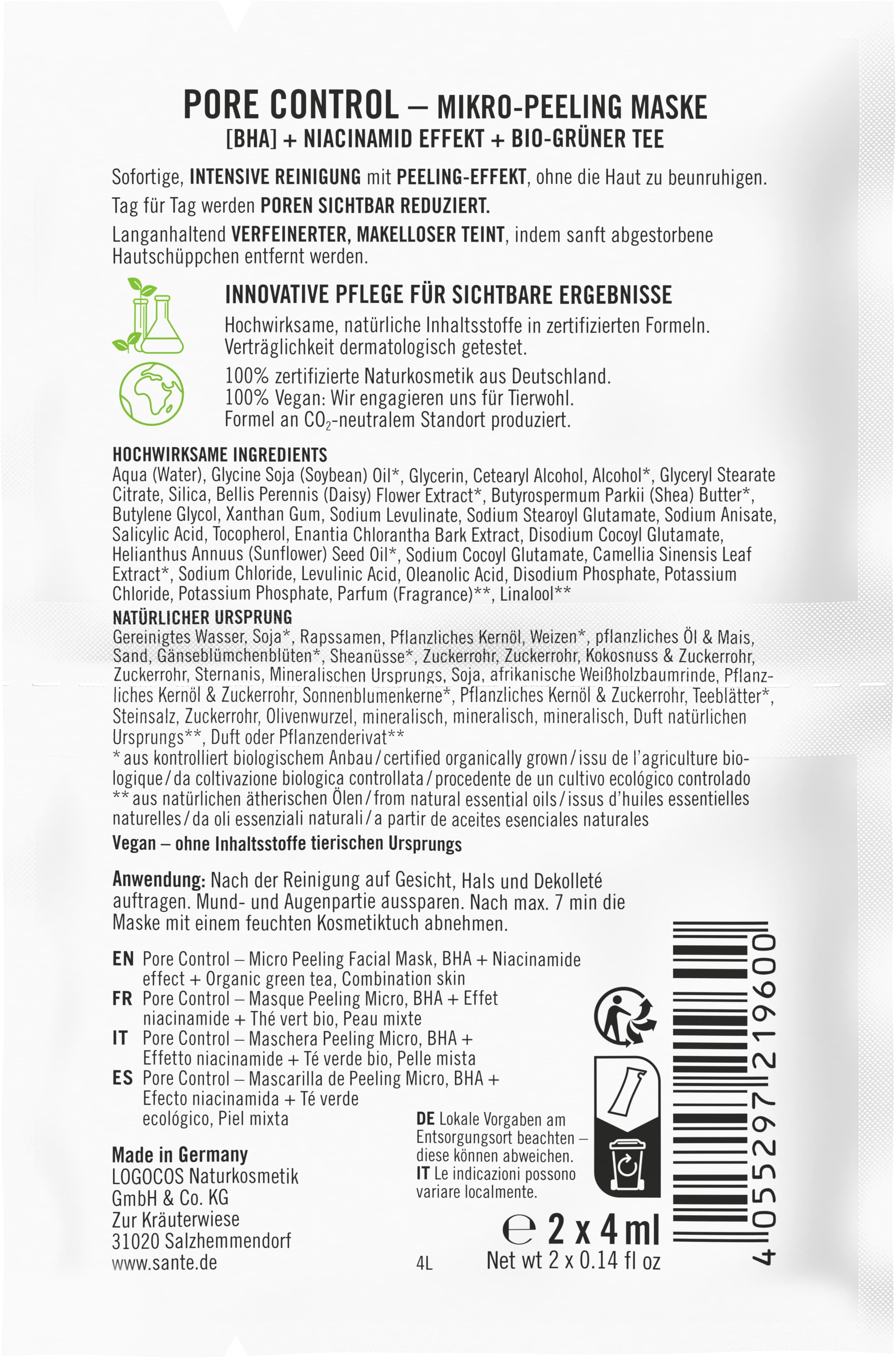 Produktbild SANTE Pore Control Mikro-Peeling Maske 2 von 5