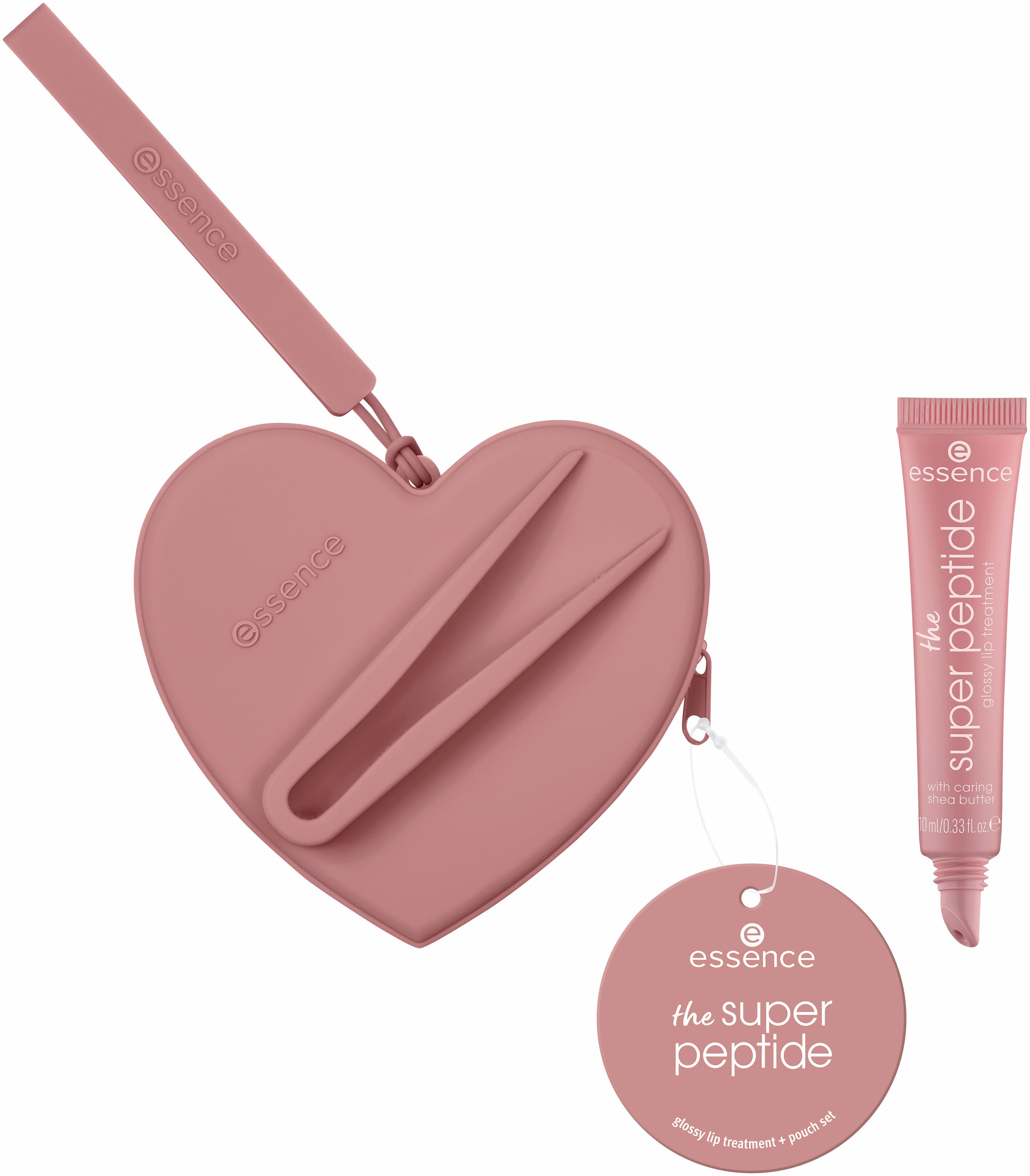 essence the super peptide glossy lip treatment + pouch set 