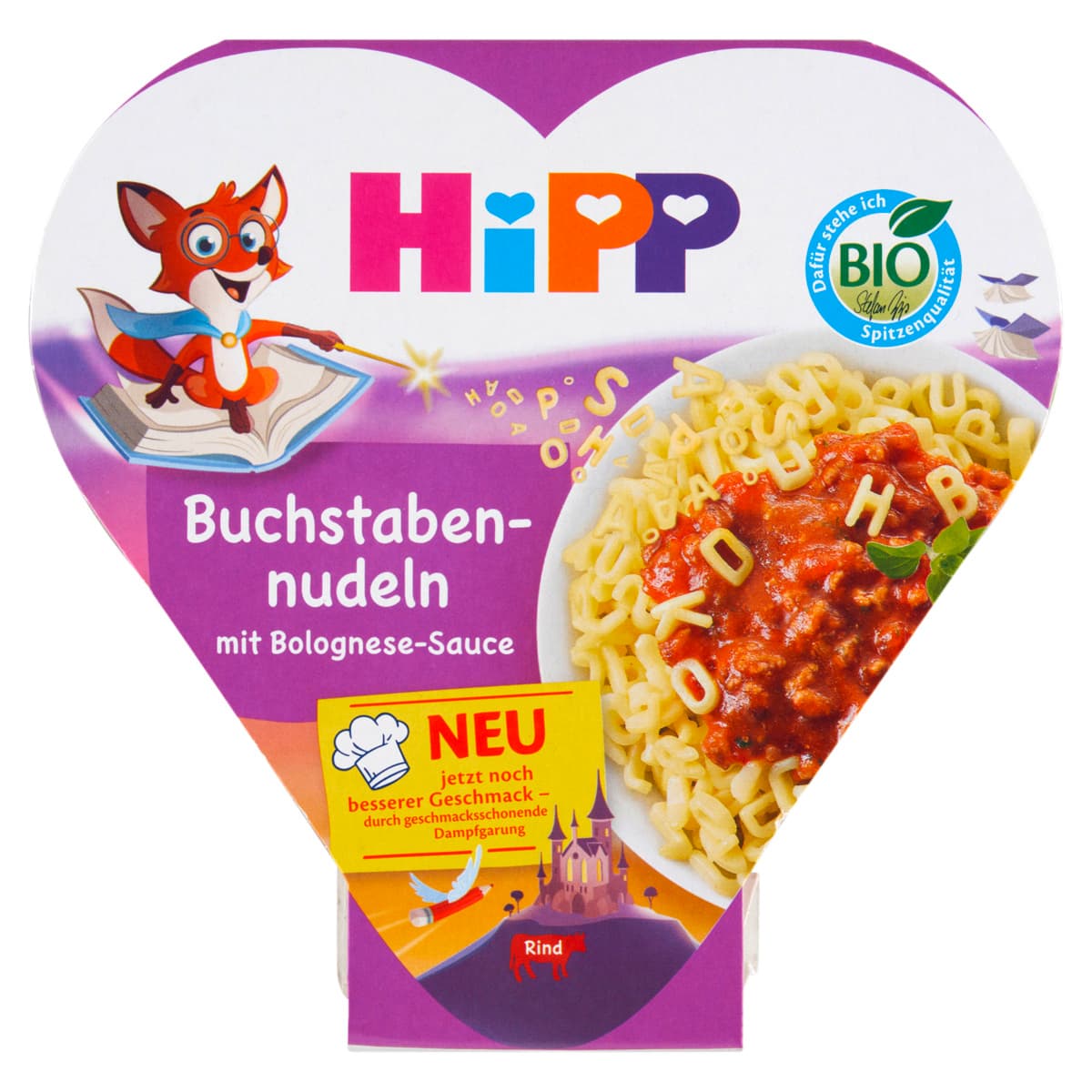 HiPP Bio Buchstabennudeln mit Bolognese-Sauce