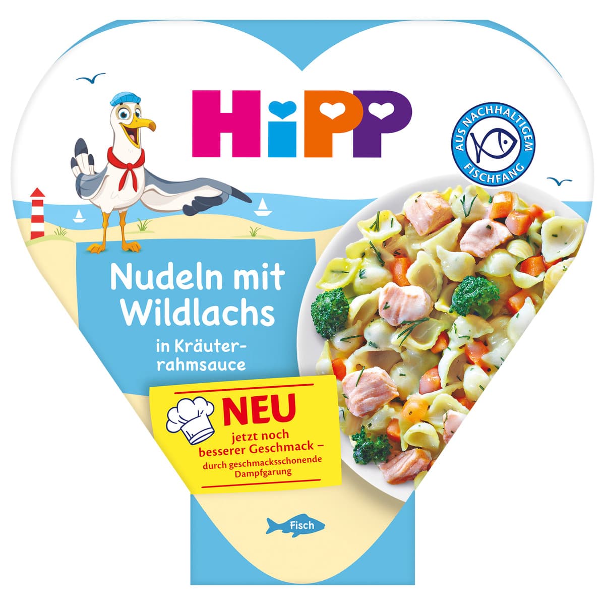 HiPP Nudeln mit Wildlachs in Kräuterrahmsauce
