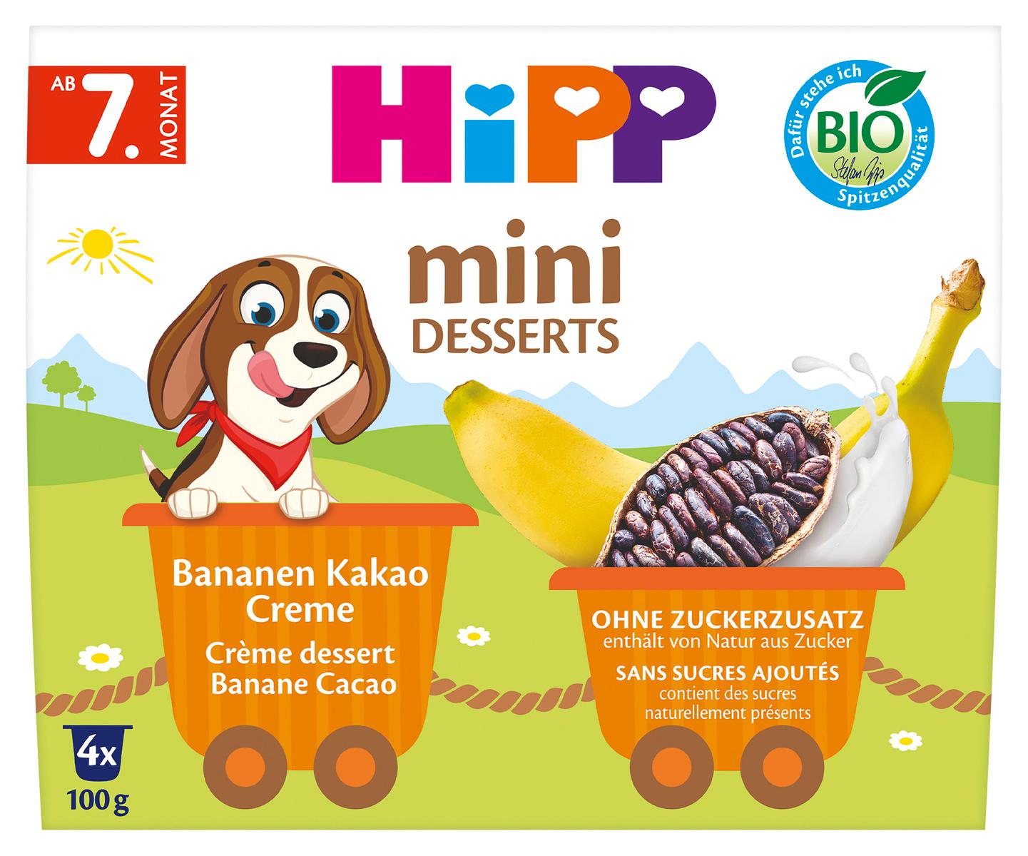 HiPP Mini Desserts im Becher Banane Kakao Creme