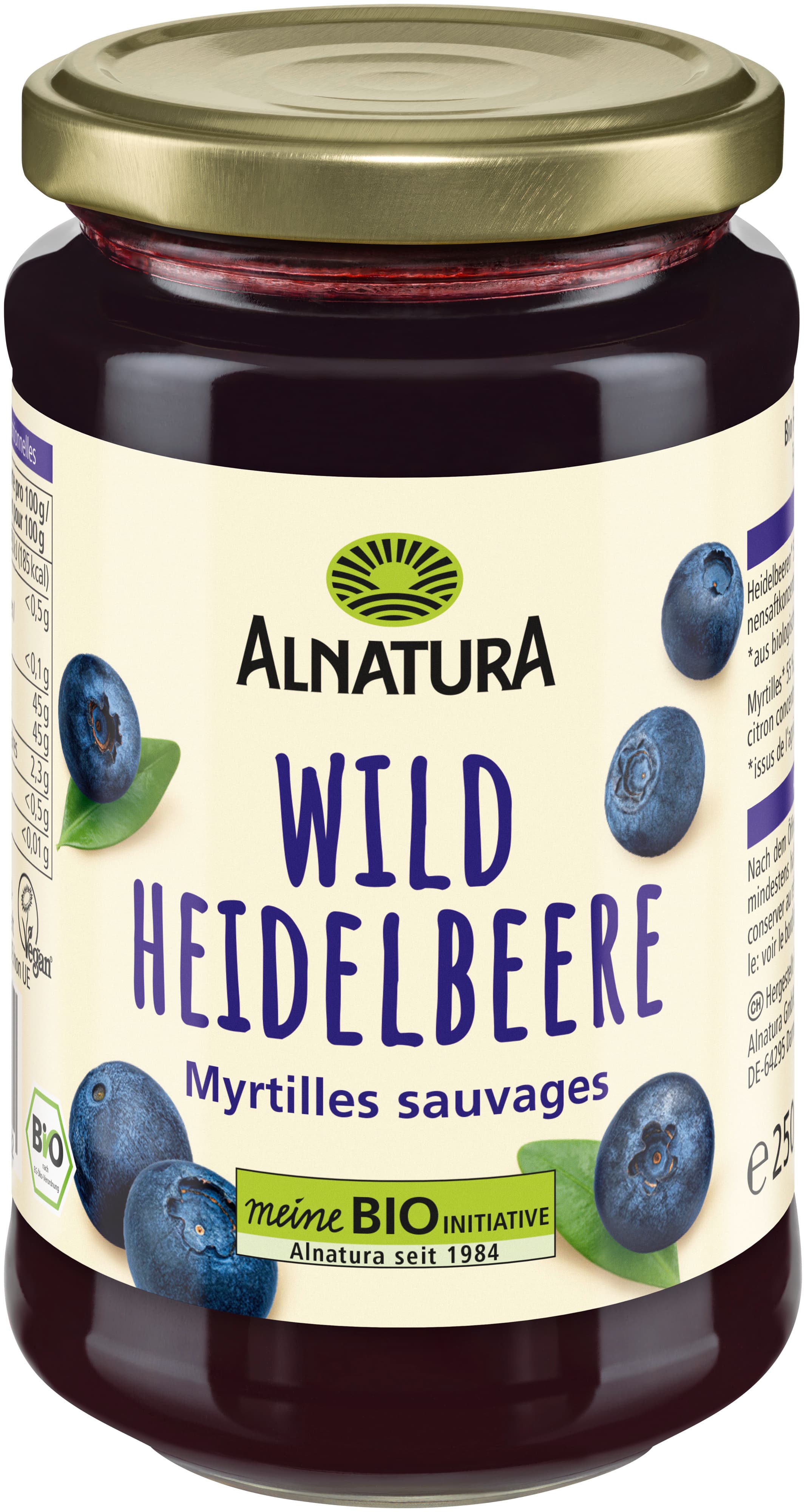 Alnatura Bio Fruchtaufstrich Wildheidelbeere 250
