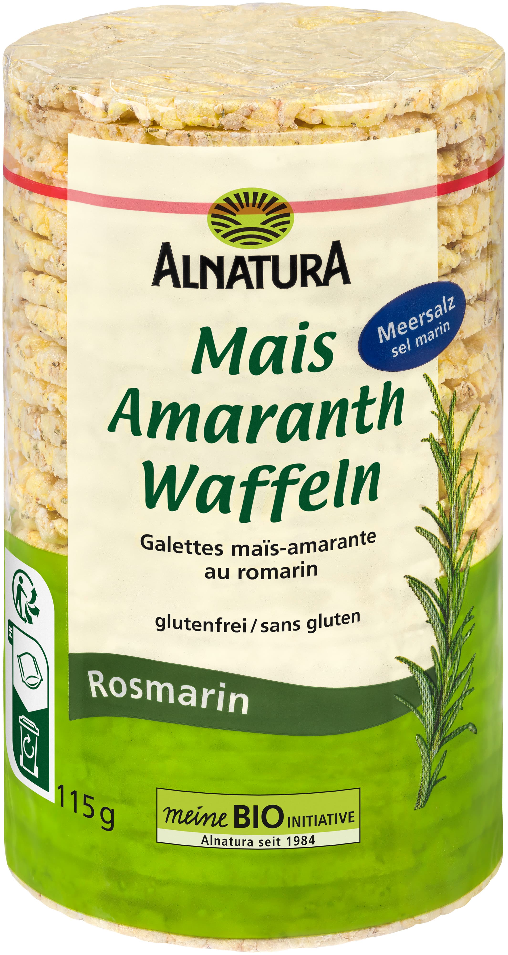 Alnatura Bio Mais-Amaranth Waffeln Rosmarin 