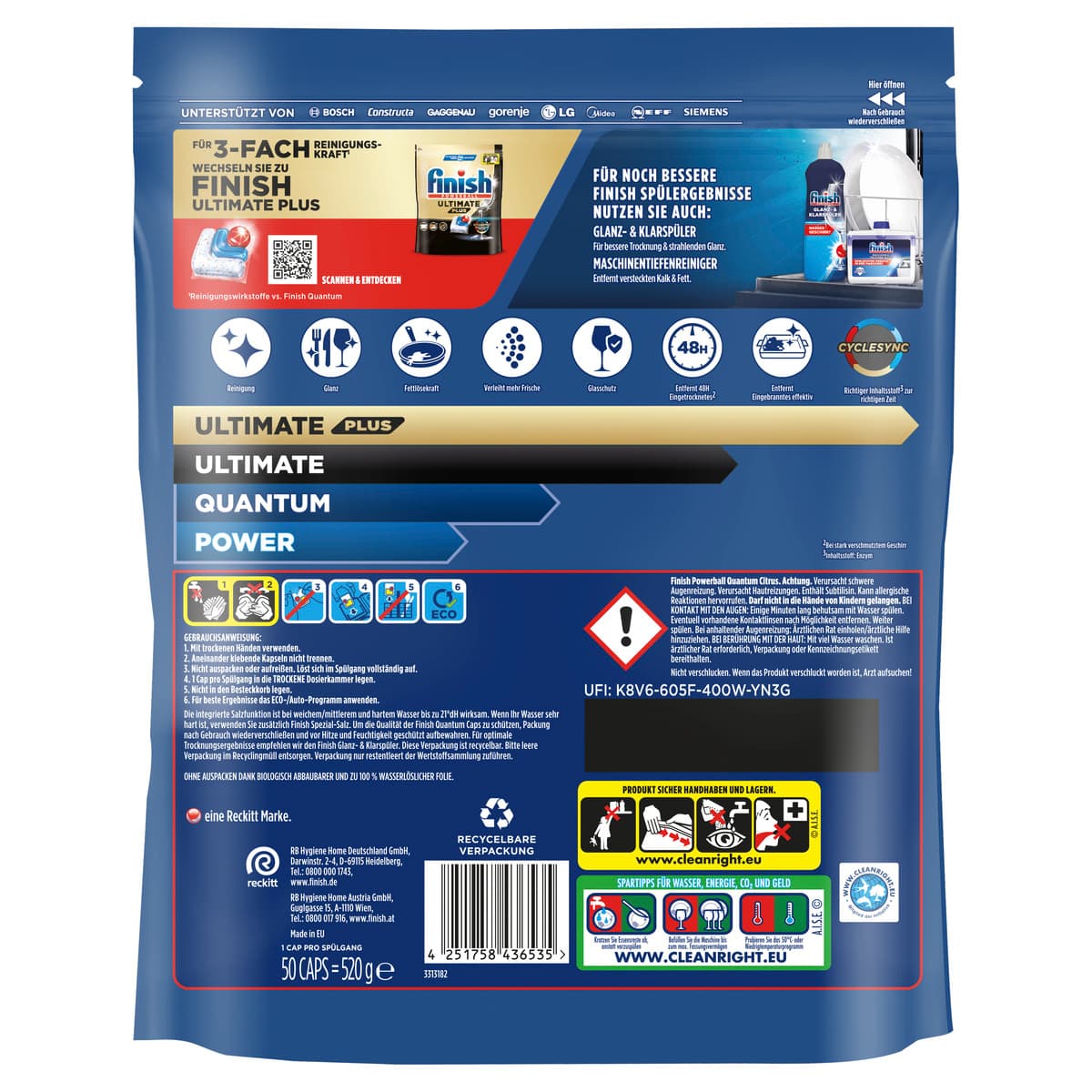 Produktbild Finish Spülmaschinentabs Quantum Maxipack Citrus  2 von 2