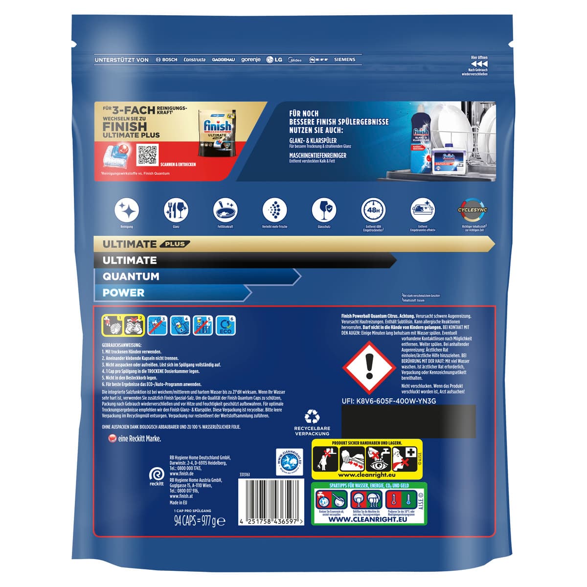 Produktbild Finish Spülmaschinentabs Quantum Sparpack Citrus  2 von 2