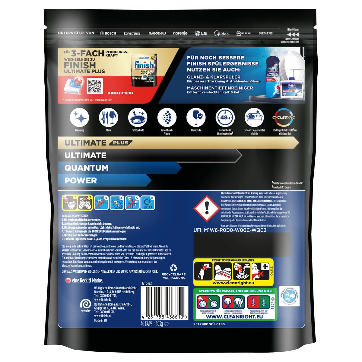 Produktbild Finish Spülmaschinentabs Ultimate Maxipack Citrus 2 von 2
