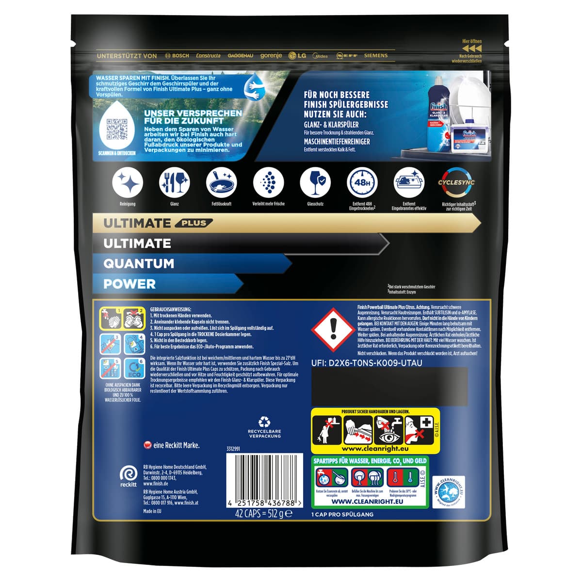 Produktbild Finish Spülmaschinentabs Ultimate Plus Maxipack Citrus  2 von 2
