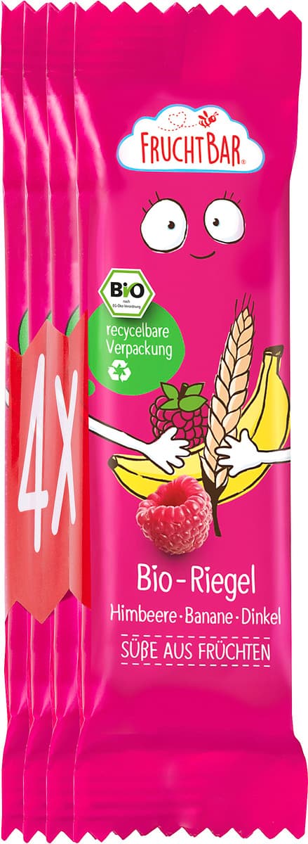 FruchtBar Bio-Riegel Himbeere, Banane, Dinkel